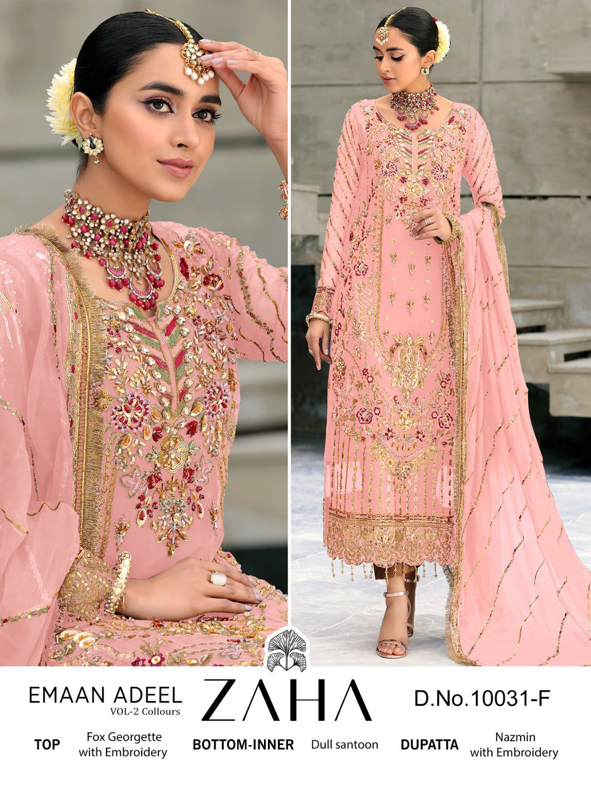 D NO-10031 By Zaha Pakistani Salwar Suits Catalog